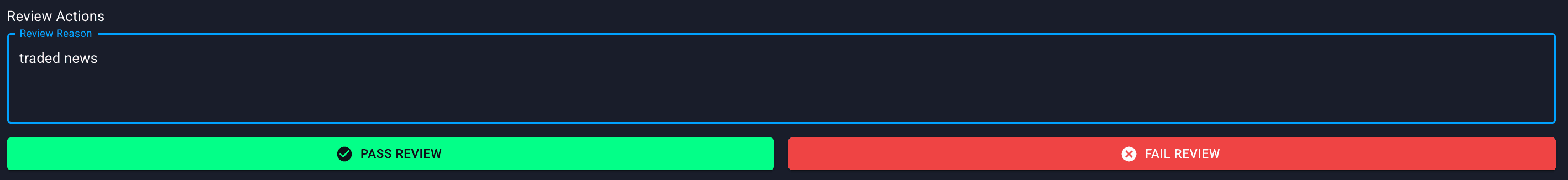 Fail Review button highlighted